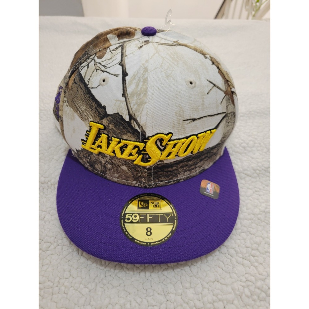 New Era Los Angeles Lakers Lake Show Camo NBA 59FIFTY Fitted Hat Size 8 63.5cm